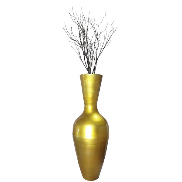 Uniquewise Tall Floor Vase, 37 Inch Bamboo Vase, Modern Gold Vase Large